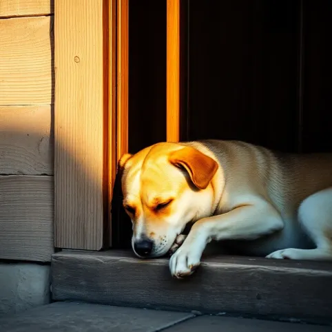 Dlaczego pies śpi pod drzwiami wejściowymi