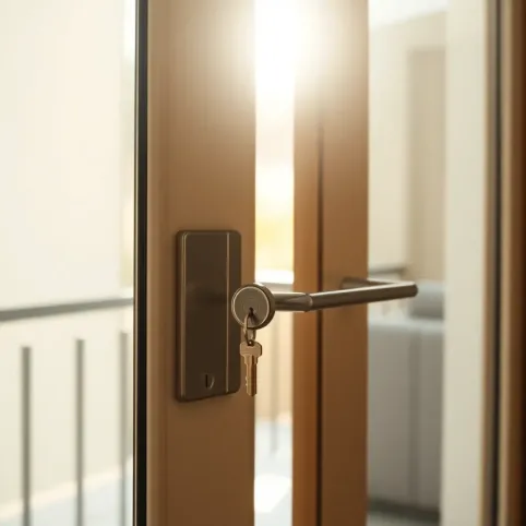 Drzwi balkonowe z zamkiem na klucz