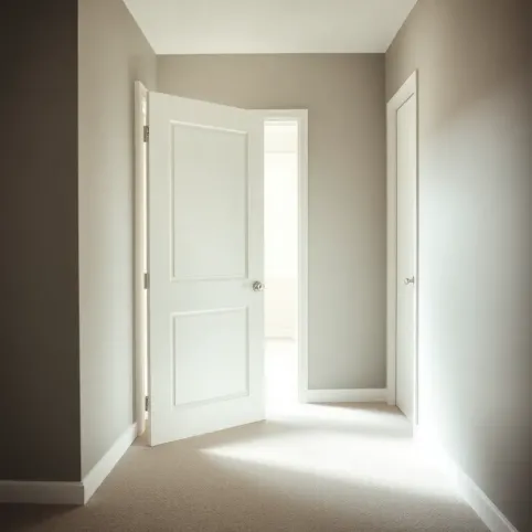 Drzwi do sypialni otwierane na zewnątrz