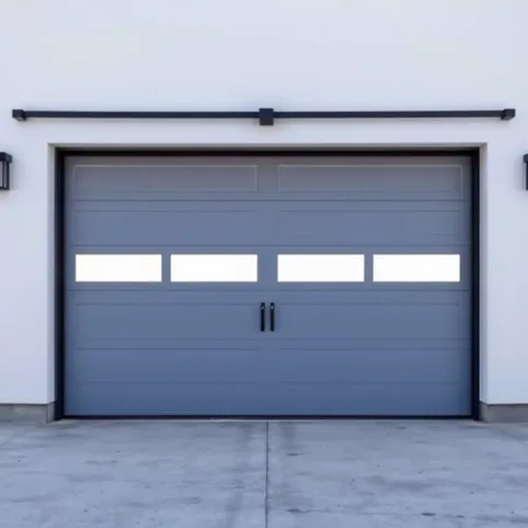 Drzwi garażowe dwuskrzydłowe z montażem
