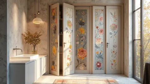 drzwi harmonijkowe z grafiką