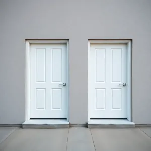 Drzwi lewe prawe na zewnątrz