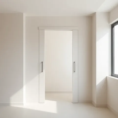 Drzwi przesuwne chowane w ścianę do łazienki