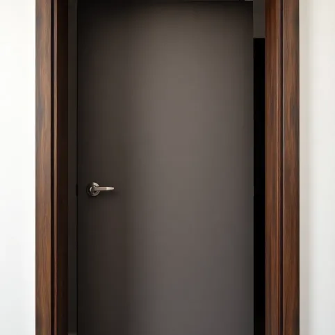 Drzwi wejściowe do mieszkania w bloku z ościeżnicą