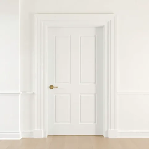 Drzwi wewnętrzne drewniane białe z ościeżnicą