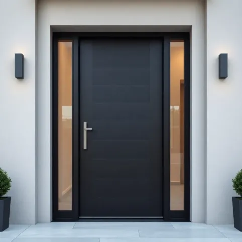 Drzwi zewnętrzne antracyt z czarnym
