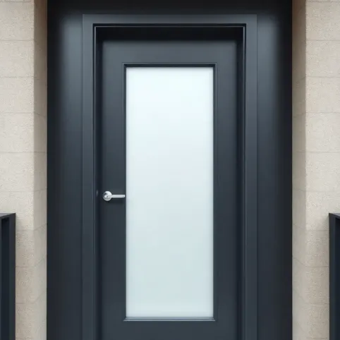 Drzwi zewnętrzne antracyt z szybą