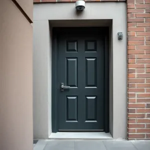 Drzwi zewnętrzne do klatki schodowej w bloku