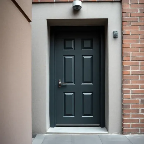 Drzwi zewnętrzne do klatki schodowej w bloku