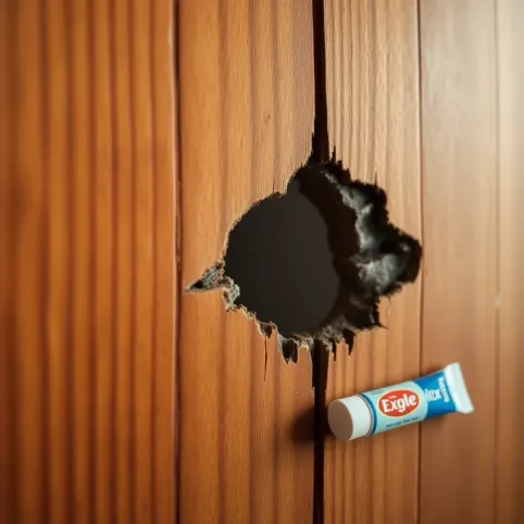 Dziura w drzwiach jak zamaskować