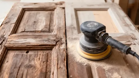 jak szlifować drzwi drewniane