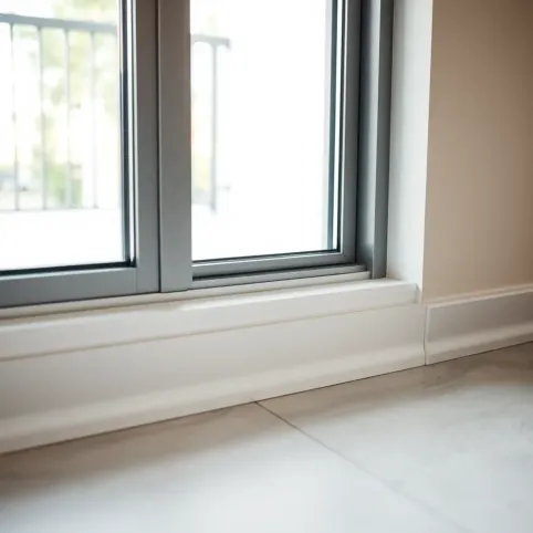 Listwy przypodłogowe przy drzwiach balkonowych
