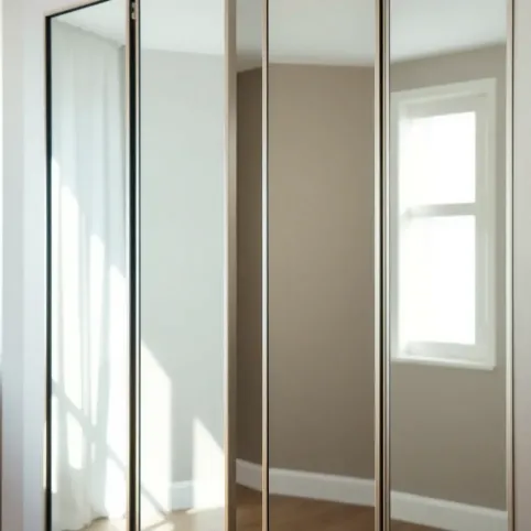 Lustrzane drzwi do szafy otwierane