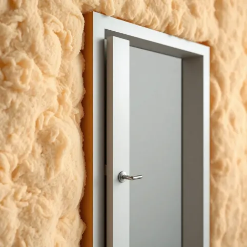 montaż drzwi w warstwie ocieplenia