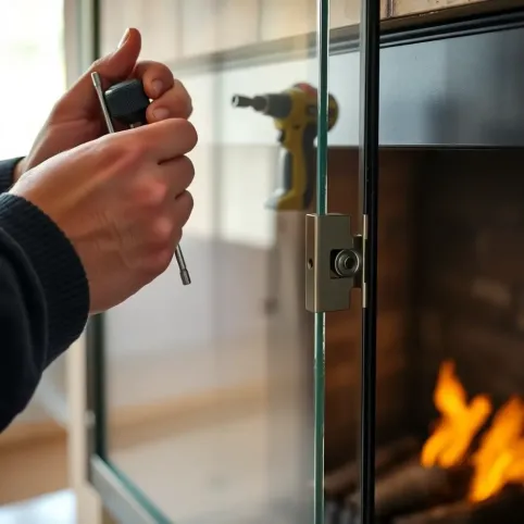 Montaż drzwiczek do kominka otwartego