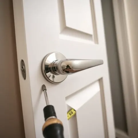 Montaż klamki do drzwi łazienkowych