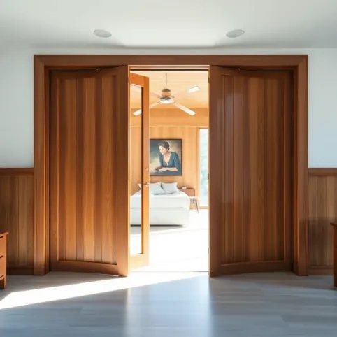 Nowoczesne drzwi harmonijkowe drewniane