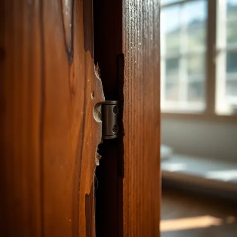 Pęknięte Drzwi Przy Zawiasie