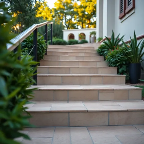 płytki na schodach zewnętrznych
