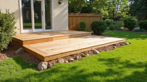 Podest tarasowy montaż na trawie