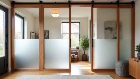 Ścianka loftowa z drzwiami