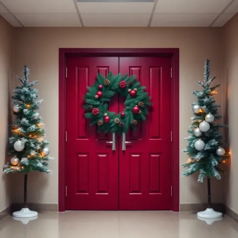 Swiateczne drzwi w szkole