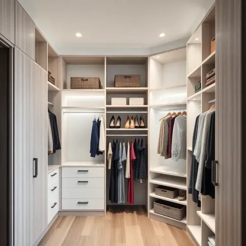 Szafa narożna do garderoby bez drzwi