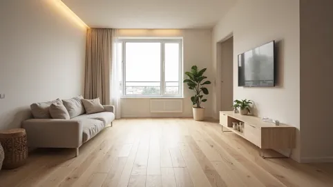 Szerokie panele w małym mieszkaniu