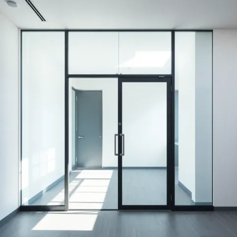 Szklana ściana z drzwiami cena