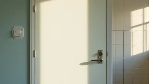 Tapeta na drzwi do łazienki