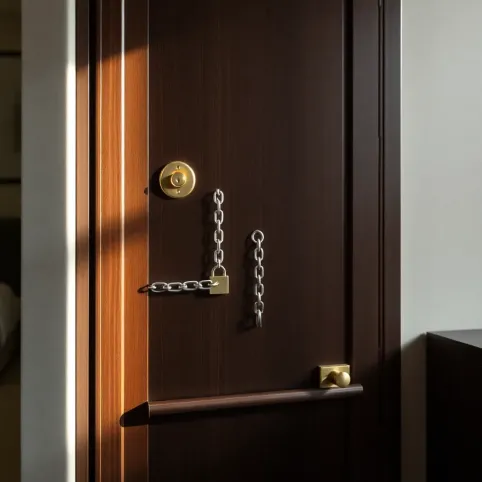 Zabezpieczenie drzwi w hotelu