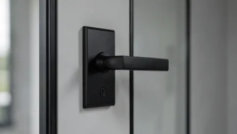 zamek do drzwi szklanych czarny