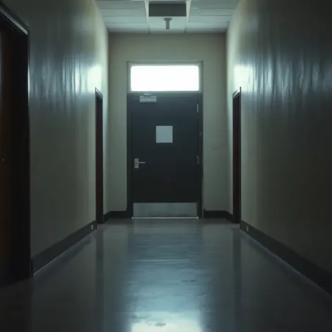 Zamknięte drzwi ewakuacyjne w szkole