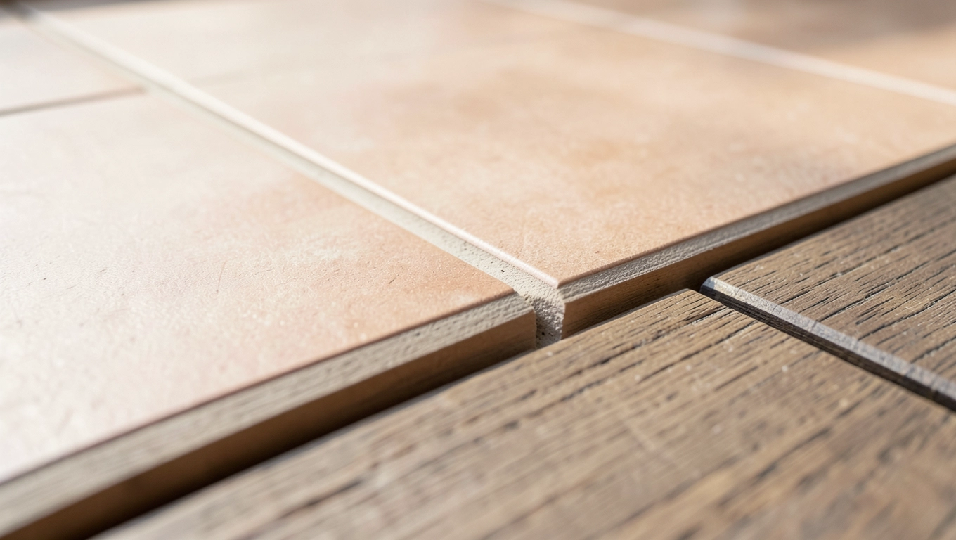 Spasowanie ciepłego progu z podłogą tarasową