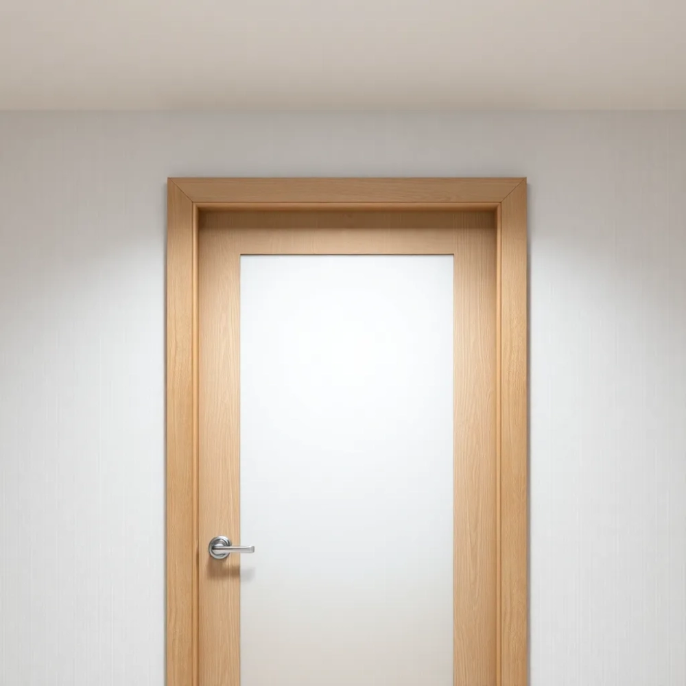 Tapeta na drzwi z szybą