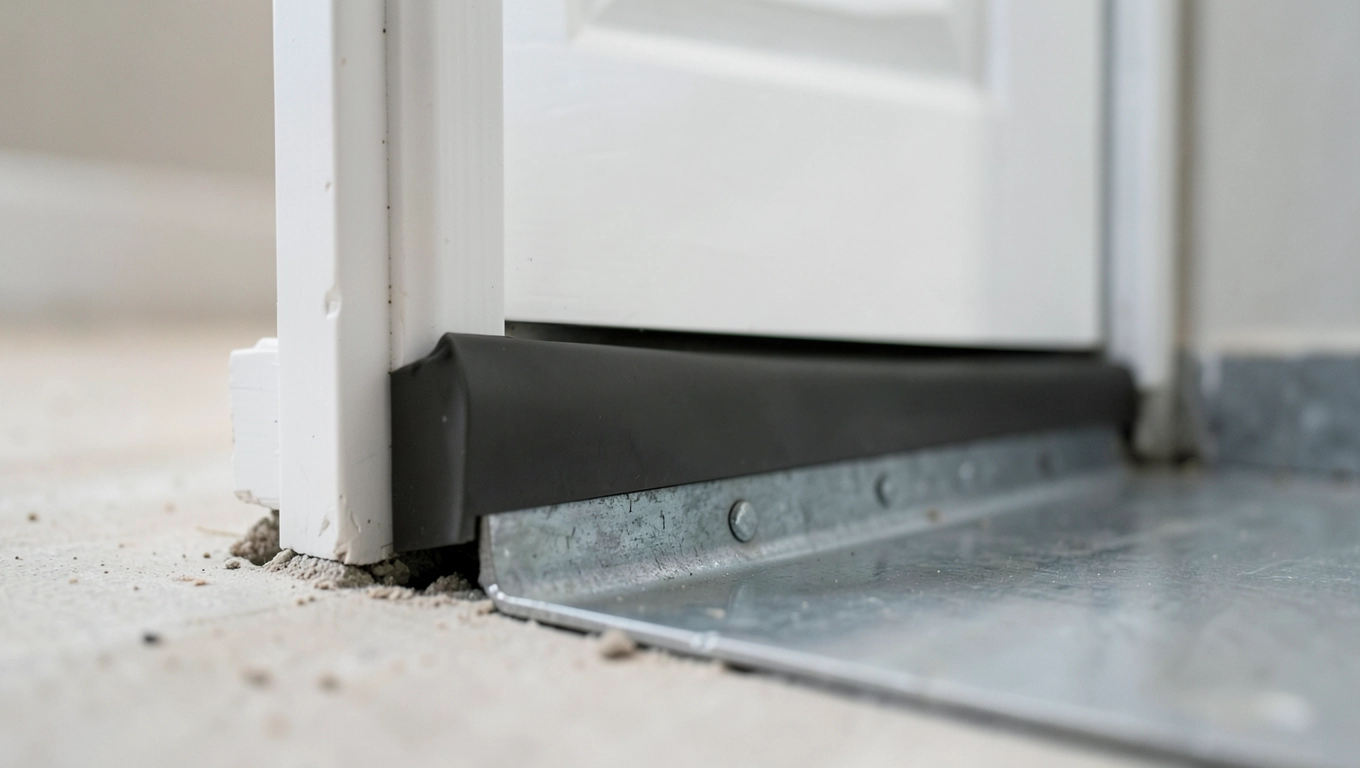 Uszczelnianie szczelin przy drzwiach piwnicy
