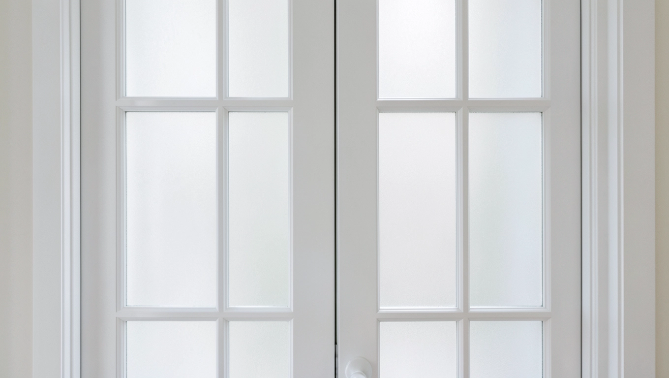 Wykończenia i podziały białych drzwi szklanych