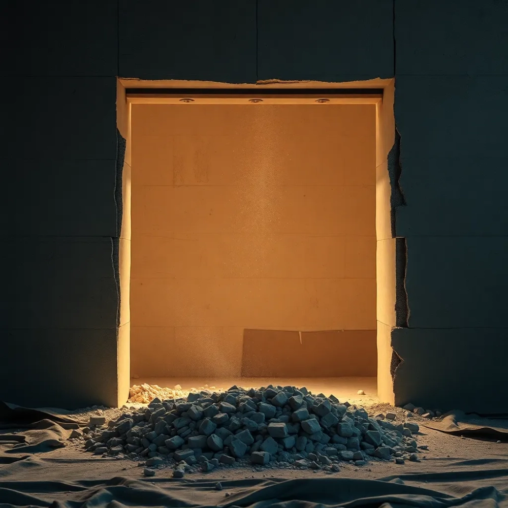 Wykucie otworu na drzwi w ścianie nośnej