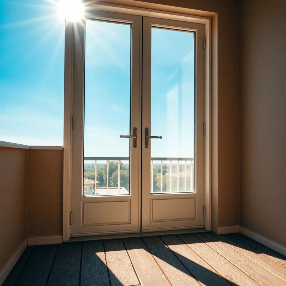 Zablokowane drzwi balkonowe na górze