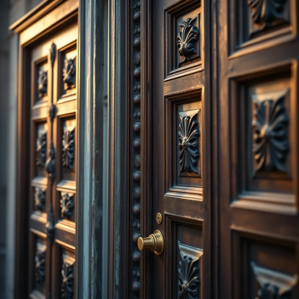 Zabytkowe drzwi do kamienicy