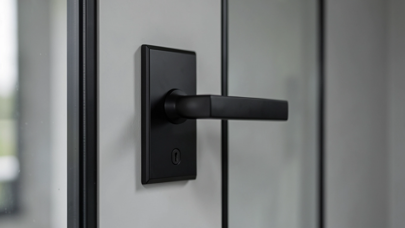 zamek do drzwi szklanych czarny