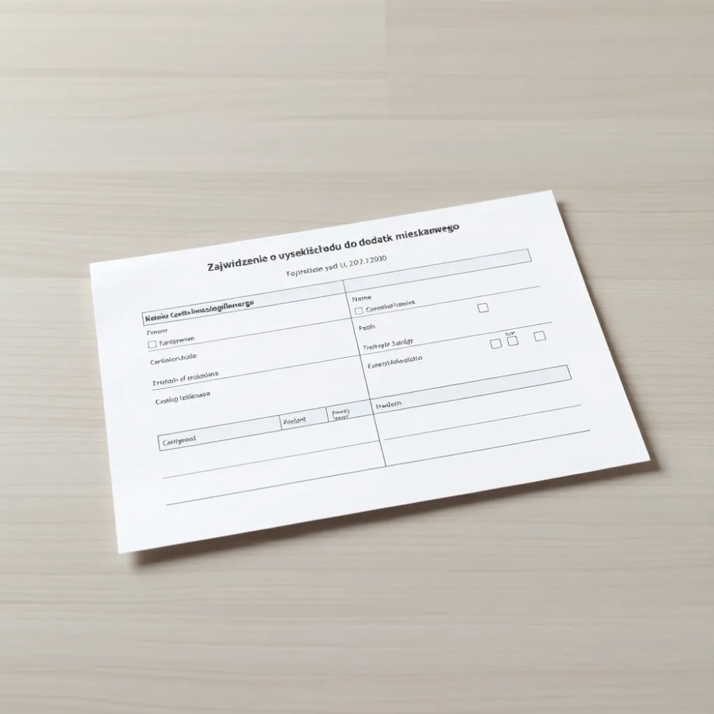 Zaświadczenie o wysokości dochodu do dodatku mieszkaniowego druk
