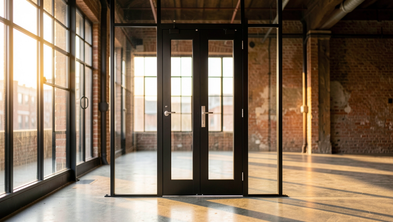 Materiały i szkło aluminium, stal i hartowane przeszklenia